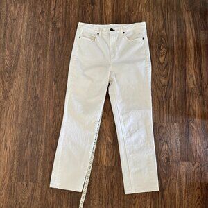 Rag & Bone Straight Leg Crop High Rise White Jeans - Size 31
